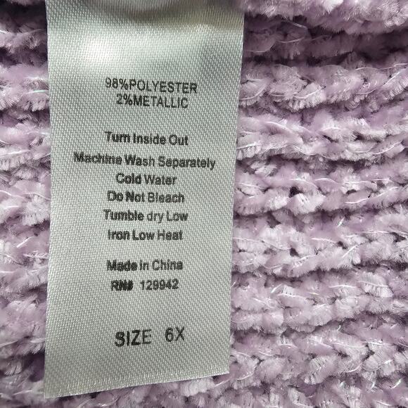 Btween Kids 6X Lilac Chenille Hoodie Sweater Metallic Knit NWT Holiday Cozy - Picture 10 of 10
